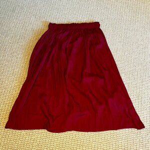 Red Pleated Gap Maxi Skirt